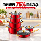 Conjunto de Panelas de Aço Inoxidável 6 Peças