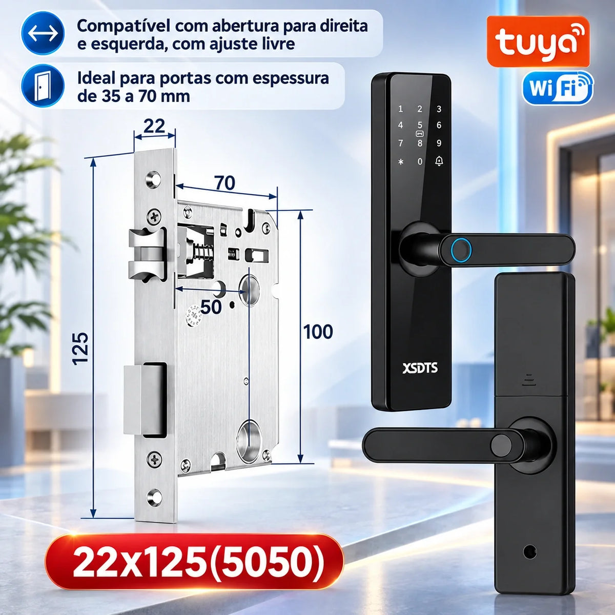 Fechadura Inteligente Biométrica Tuya WiFi