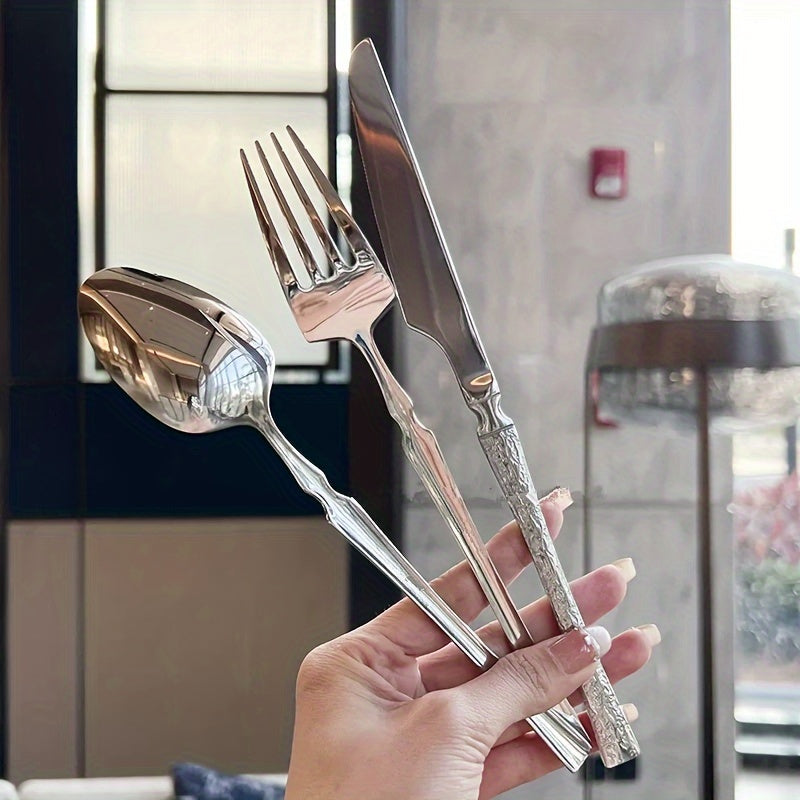 Conjunto de Talheres Martelados em Aço Inox