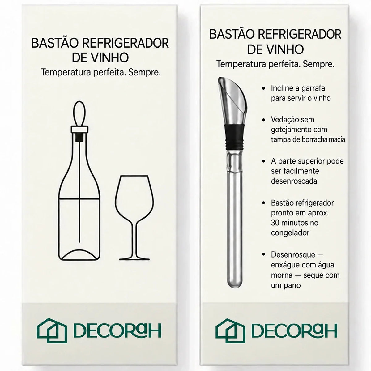 Bastão Refrigerador de Vinho em Aço Inox