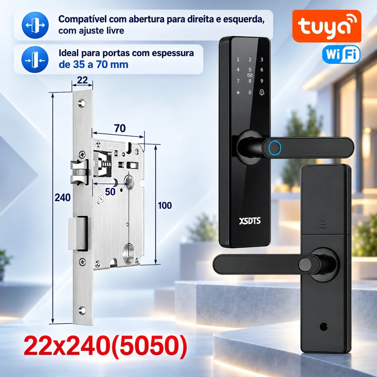 Fechadura Inteligente Biométrica Tuya WiFi