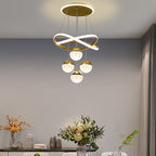 Luminária Pendente LED Elegante com Anel Luminoso