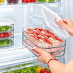 Organizador Empilhável para Frios com Tampa Transparente