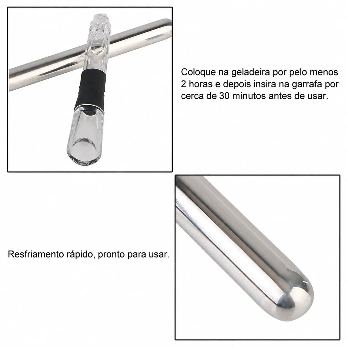 Bastão Refrigerador de Vinho em Aço Inox