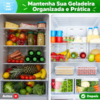 Organizador Empilhável para Frios com Tampa Transparente