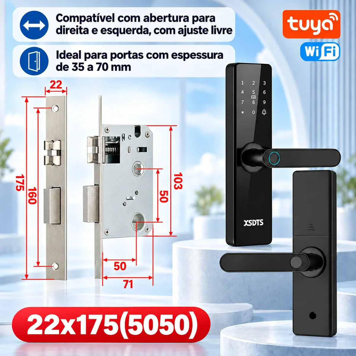 Fechadura Inteligente Biométrica Tuya WiFi