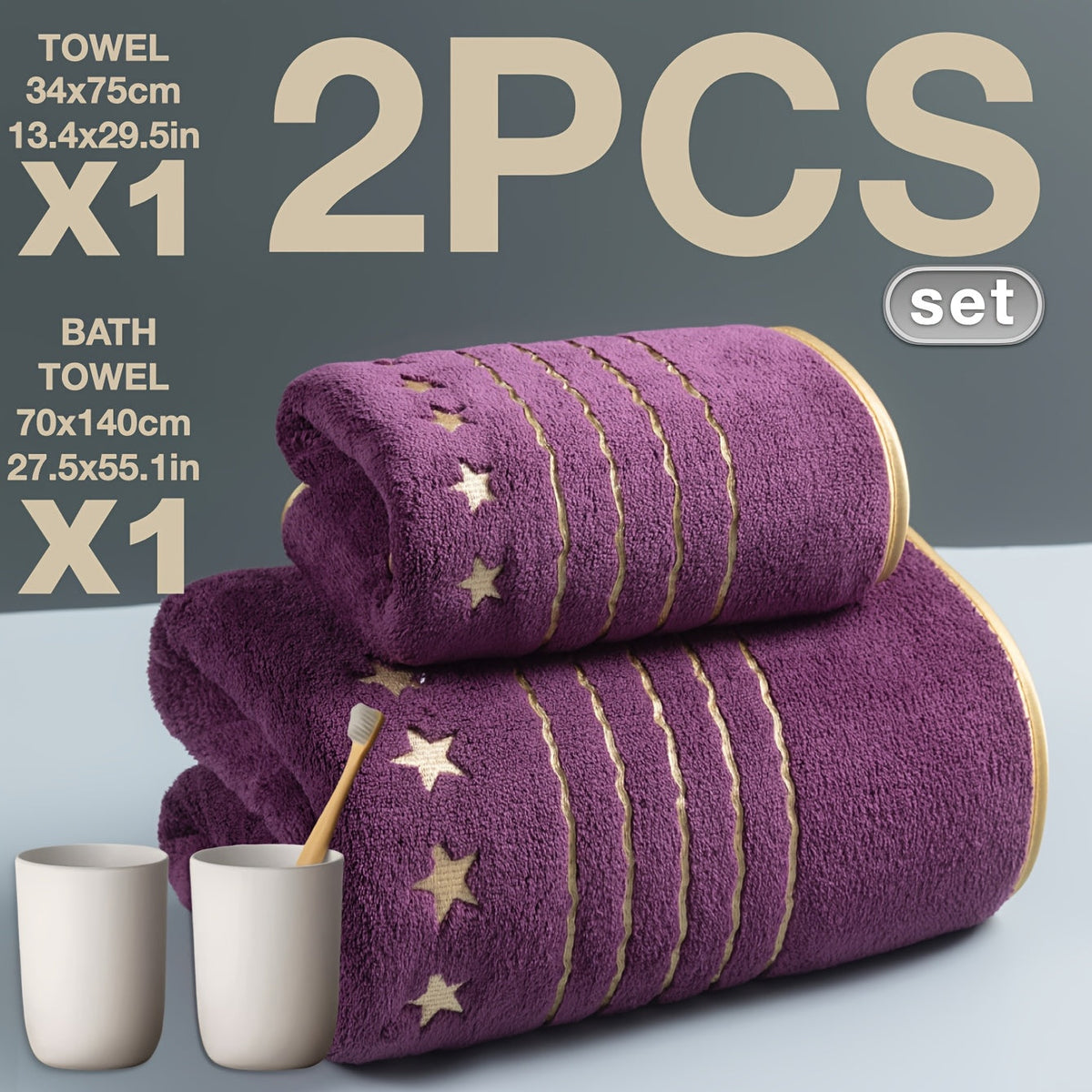 Toalhas Luxuosas com Detalhes Dourados