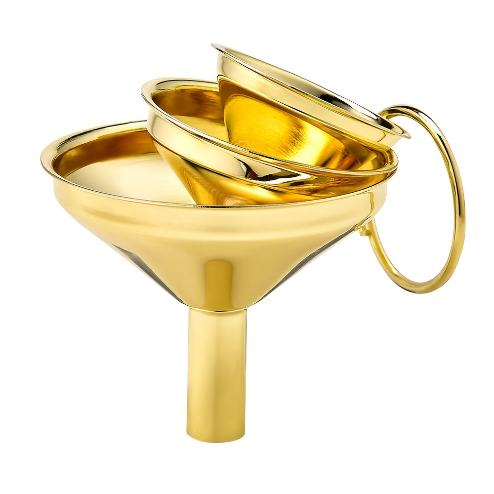 Conjunto de Funis de Aço Inoxidável Dourado