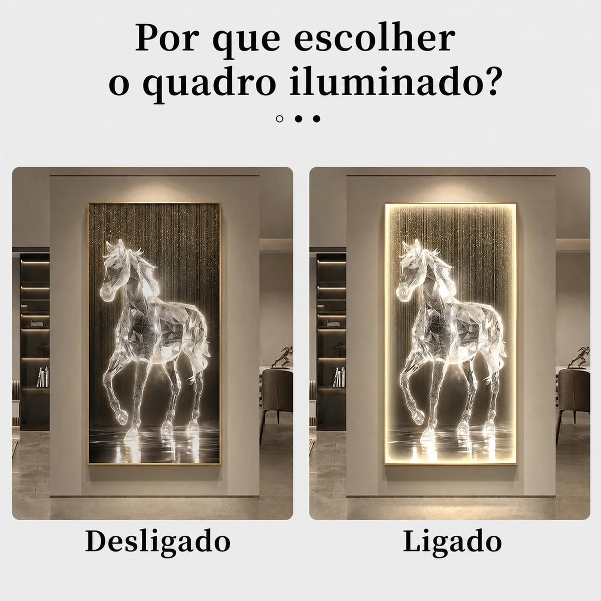 Quadro Iluminado Cavalo com LED