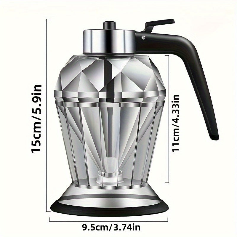 Dispenser de Mel de Vidro 200ml com Padrão Diamante
