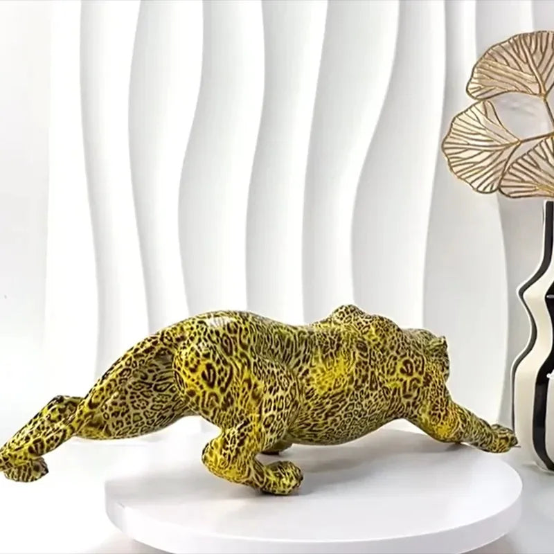 Escultura Leopardo em Resina