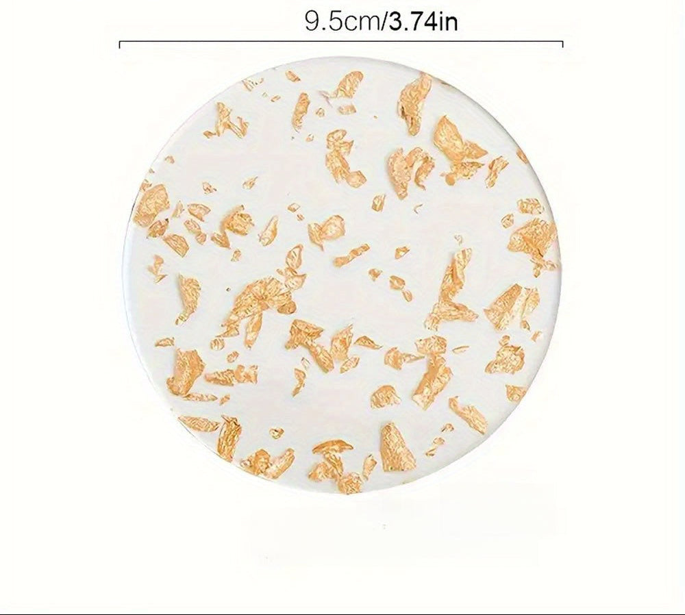 Conjunto de Bases para Copos com Design de Folha Dourada