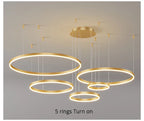 Lustre LED Anel Moderno para Sala e Jantar