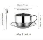 Conjunto de 3 Xícaras de Café em Aço Inoxidável 304 com Isolamento Duplo