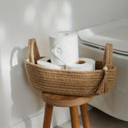Cesta Decorativa Boho com Tassel para Papel Higiênico
