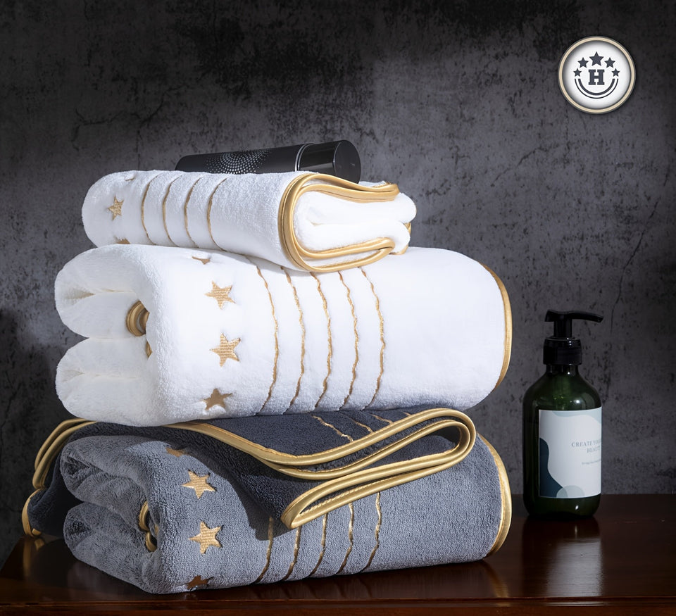 Toalhas Luxuosas com Detalhes Dourados