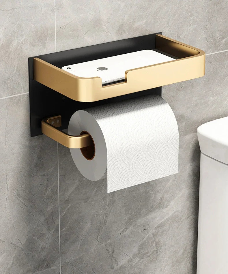 Suporte de Papel Higiênico Luxo com Prateleira