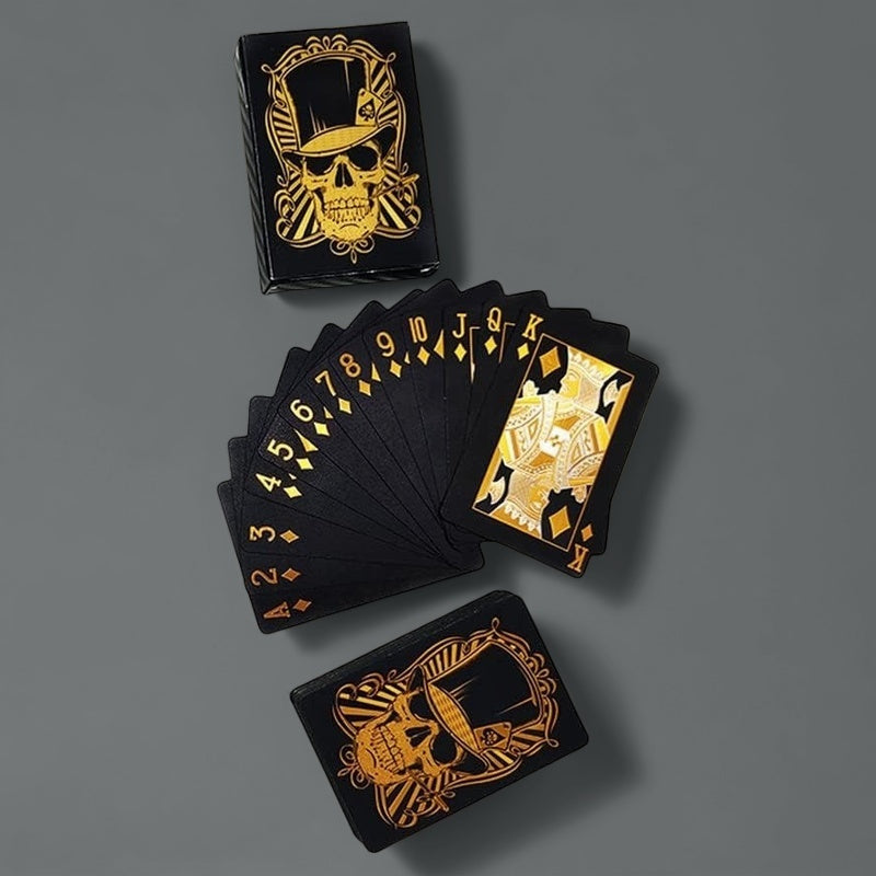 Cartas de Baralho Caveira Preta à Prova d'Água