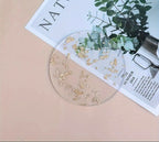 Conjunto de Bases para Copos com Design de Folha Dourada
