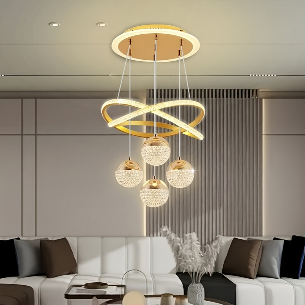 Luminária Pendente LED Elegante com Anel Luminoso