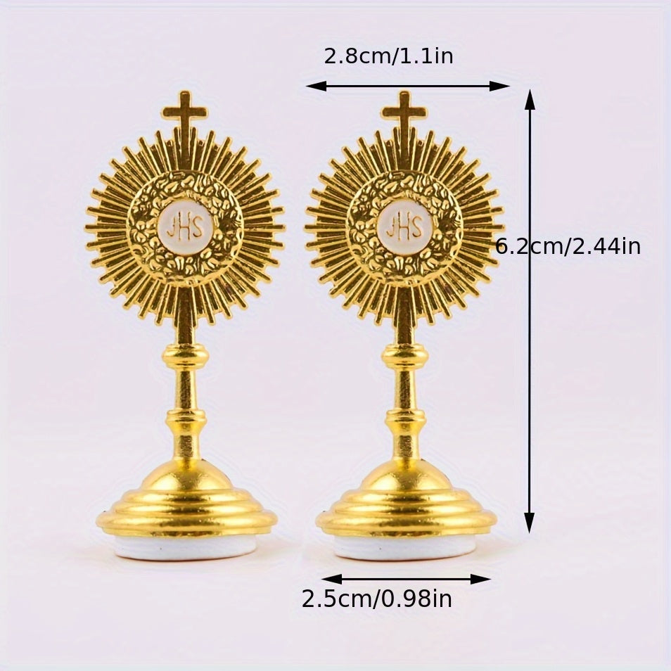 Estátua Relicário Católico Dourado