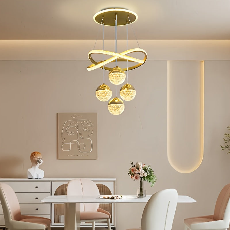 Luminária Pendente LED Elegante com Anel Luminoso