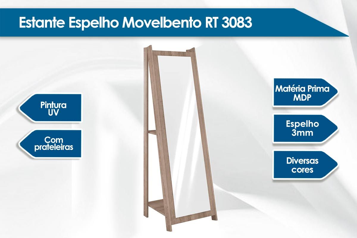 Espelho Quarto Decorativo RT 3083 Branco
