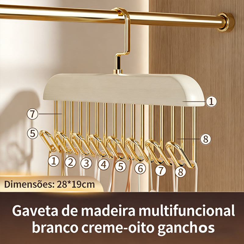 Cabideiro Vintage de Parede com 8 Ganchos