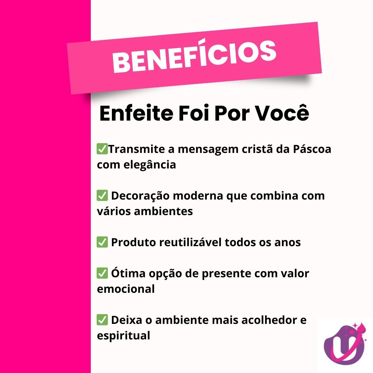 Enfeite Decorativo de Páscoa 'Foi Por Você' em MDF