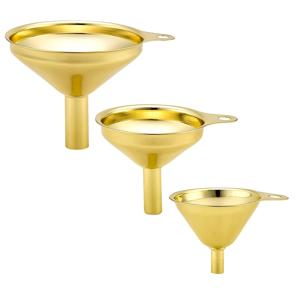 Conjunto de Funis de Aço Inoxidável Dourado
