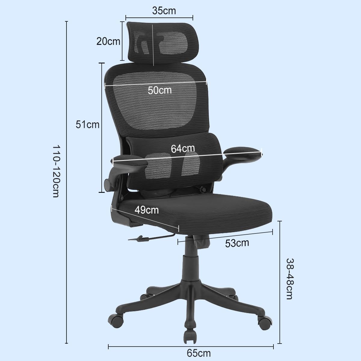 Cadeira de escritório com design ergonômico