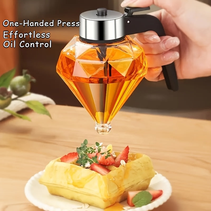 Dispenser de Mel de Vidro 200ml com Padrão Diamante