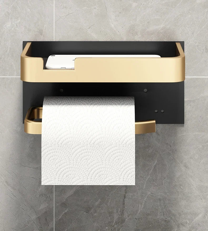 Suporte de Papel Higiênico Luxo com Prateleira