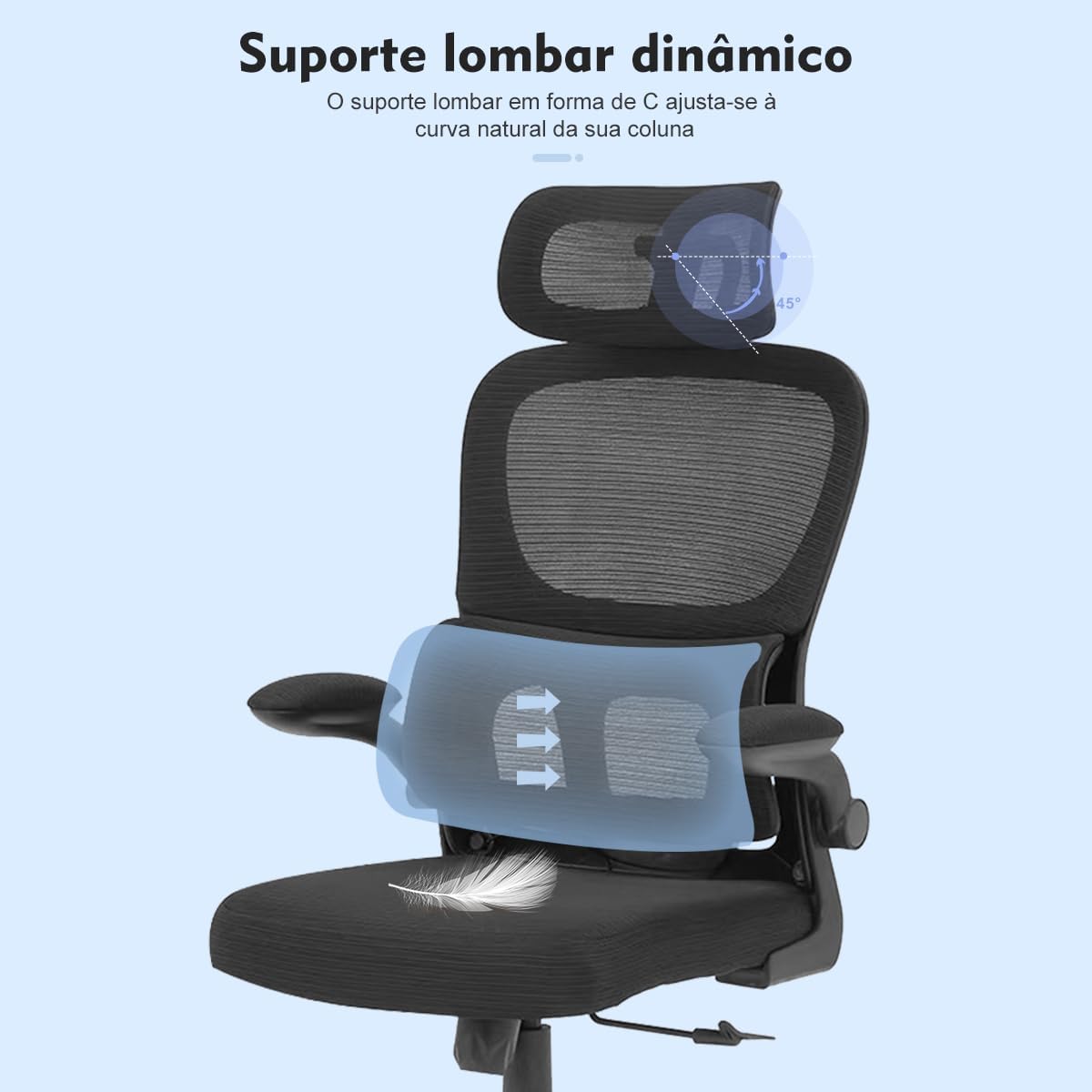 Cadeira de escritório com design ergonômico