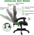Cadeira Ergonomica Gamer Com Apoio Para Os Pés Branco