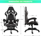 Cadeira Ergonomica Gamer Com Apoio Para Os Pés Branco