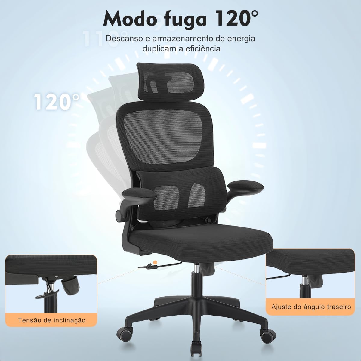 Cadeira de escritório com design ergonômico