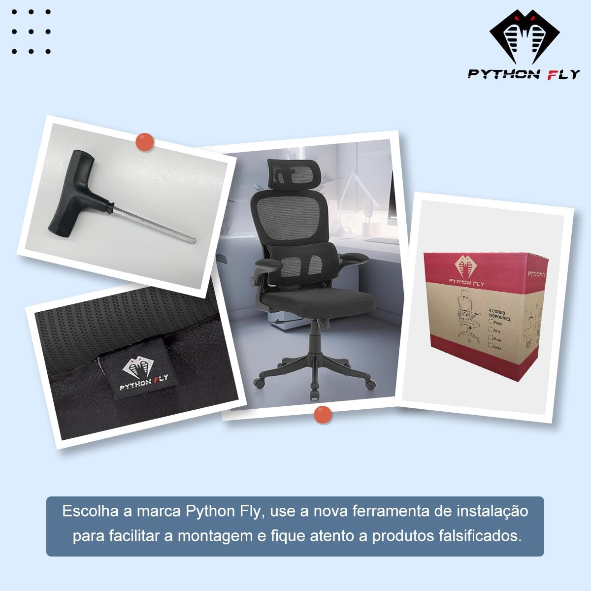 Cadeira de escritório com design ergonômico