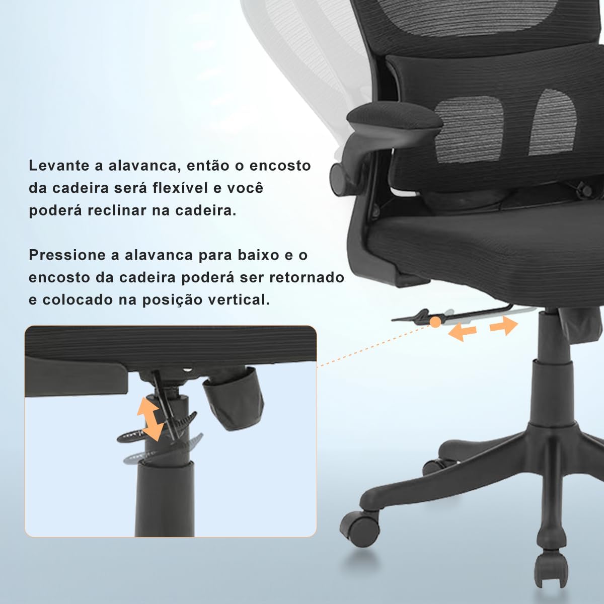 Cadeira de escritório com design ergonômico