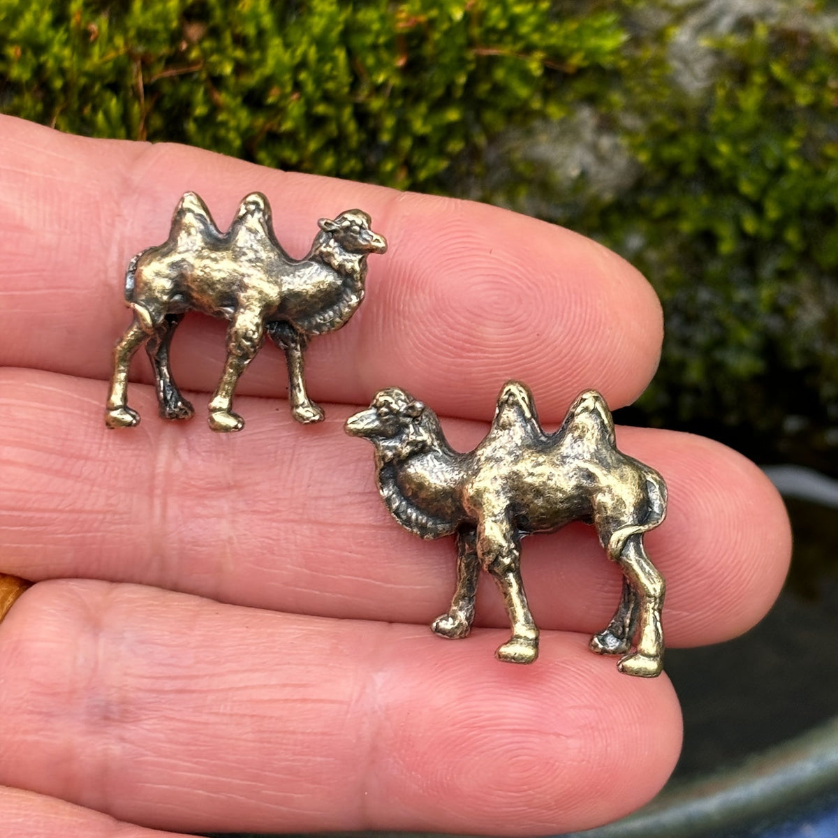 Conjunto Decorativo de Mini Camelos em Liga de Zinco Vintage