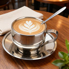 Conjunto de 3 Xícaras de Café em Aço Inoxidável 304 com Isolamento Duplo