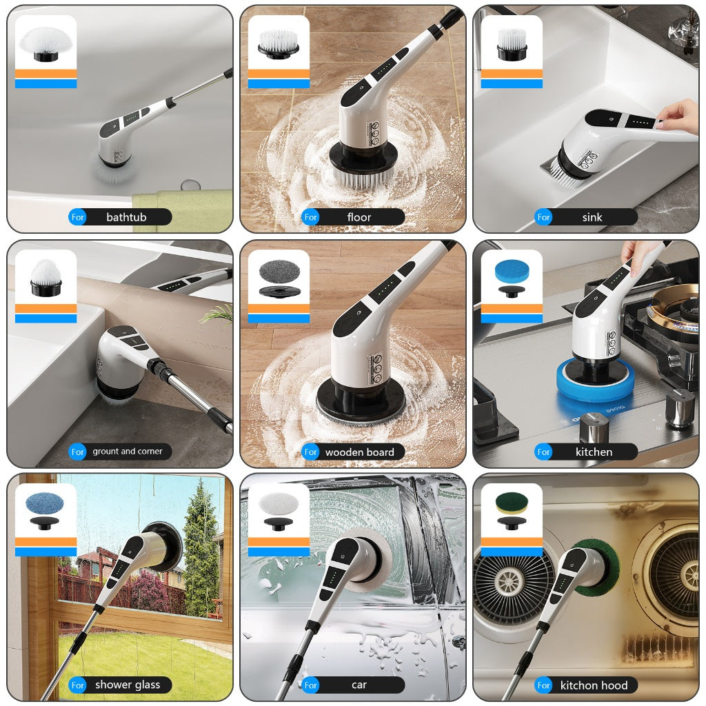 Escova Elétrica USB com Cabeças Intercambiáveis e Extensão