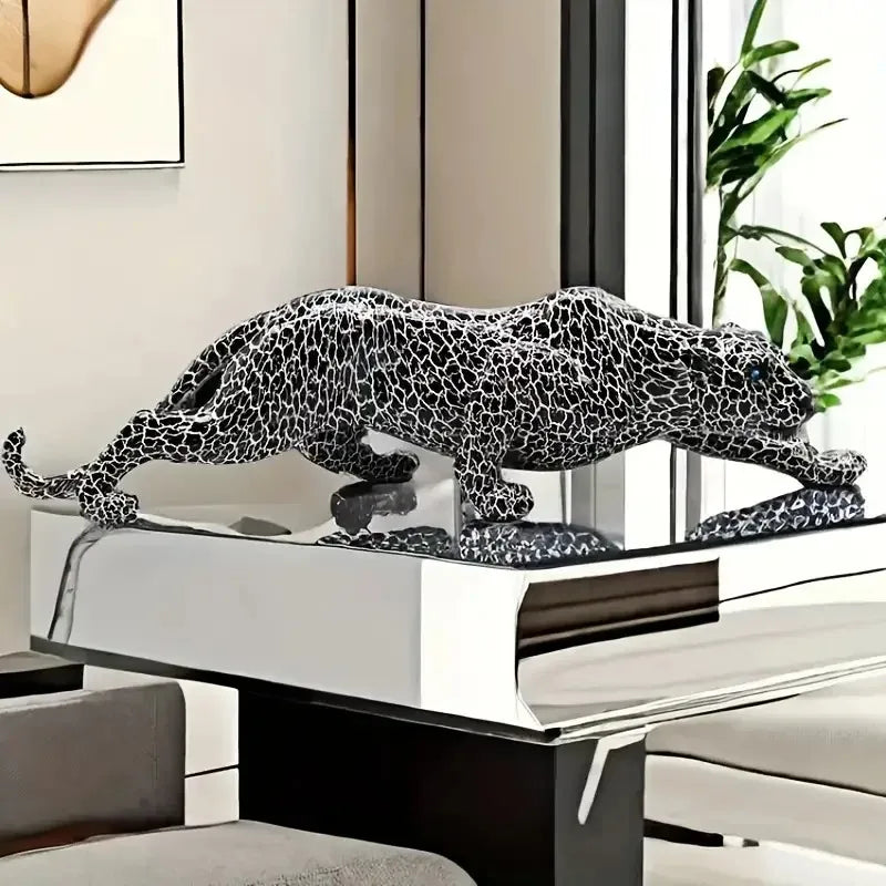 Escultura Leopardo em Resina