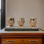 Estatuetas Decorativas de Coruja 'Não Veja, Não Ouça, Não Fale'