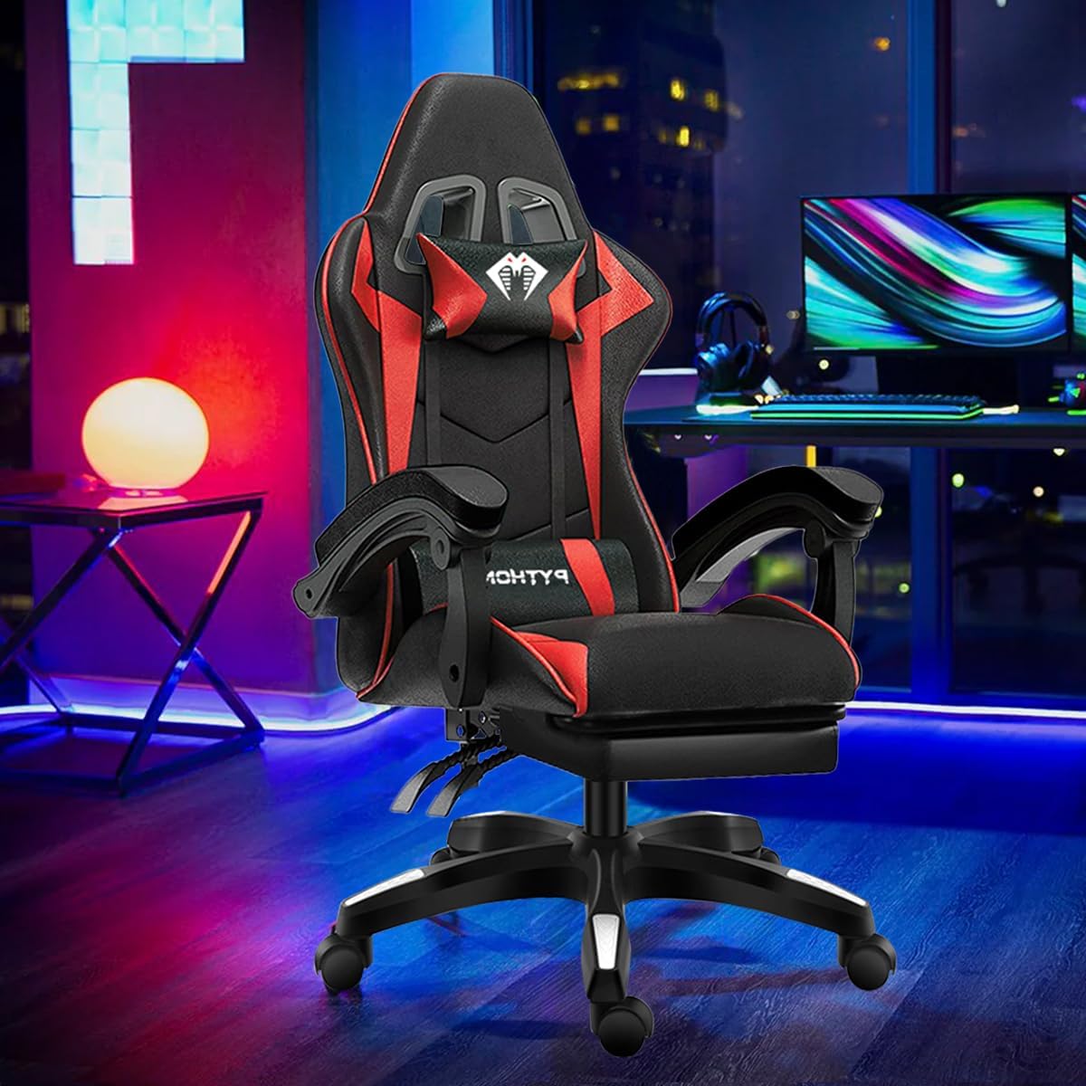 Cadeira Ergonomica Gamer Com Apoio Para Os Pés Branco