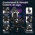 Cadeira Ergonomica Gamer Com Apoio Para Os Pés Branco