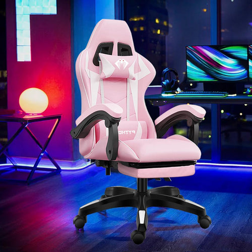 Cadeira Ergonomica Gamer Com Apoio Para Os Pés Branco