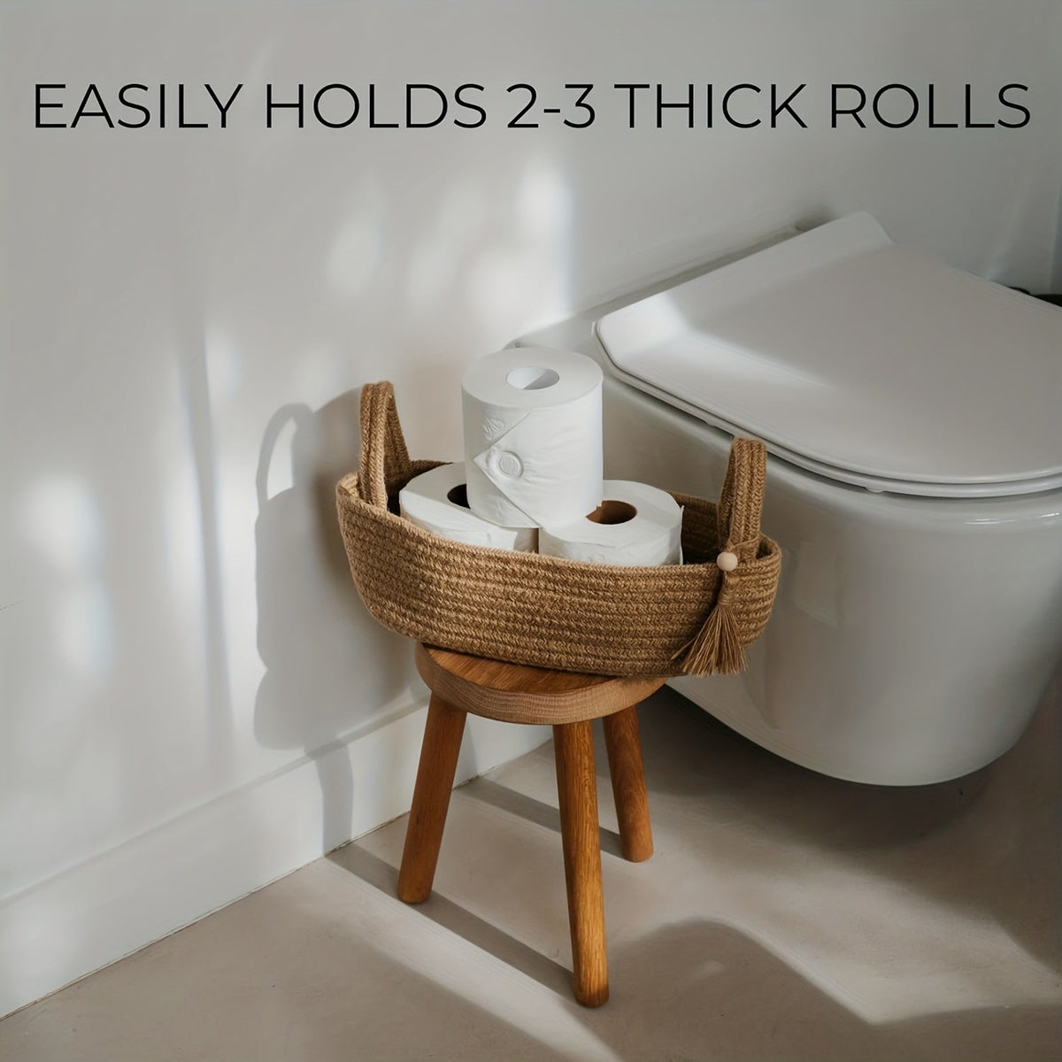 Cesta Decorativa Boho com Tassel para Papel Higiênico