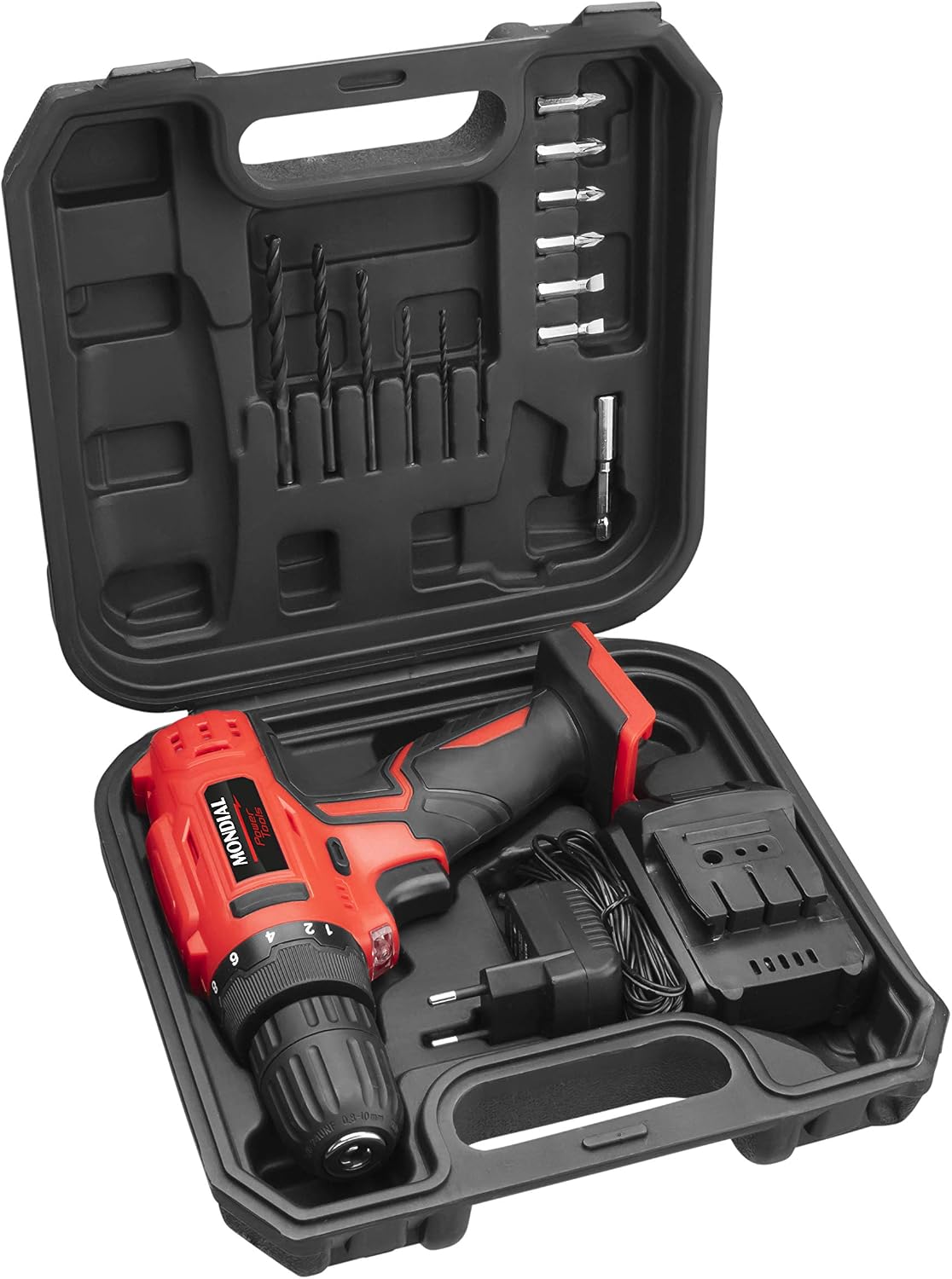 Furadeira e Parafusadeira à Bateria, Mondial, Vermelho, Bivolt - FPF-06M