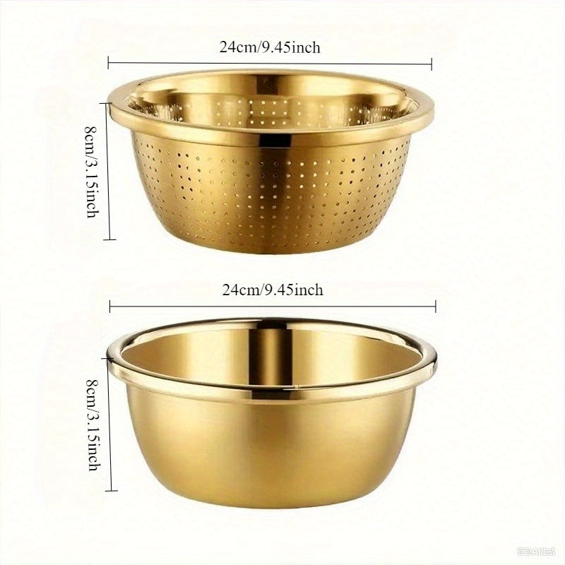 Conjunto de Escorredor de Aço Inoxidável com Micro-Furos